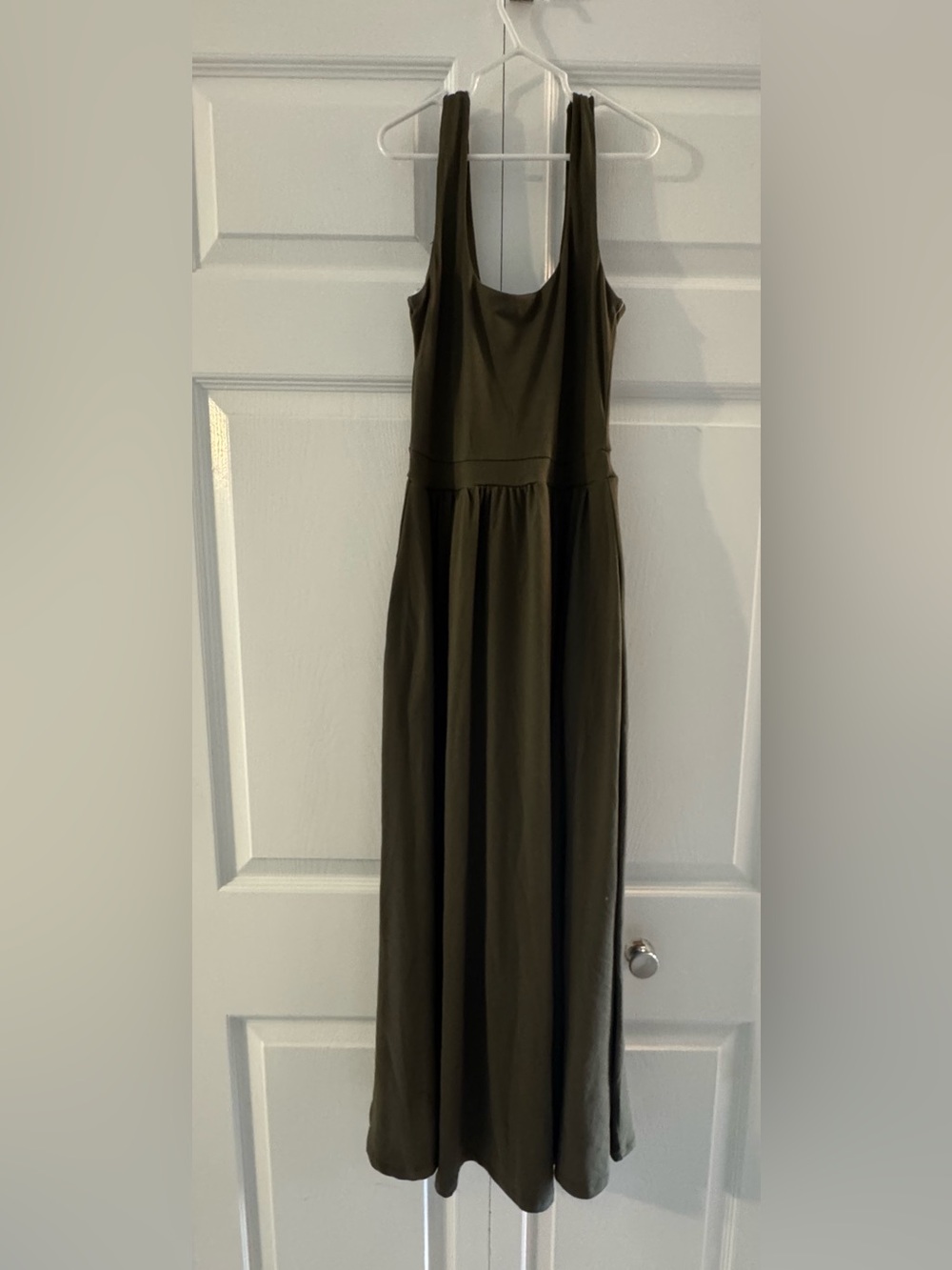 Sleeveless Olive Green Maxi Dress